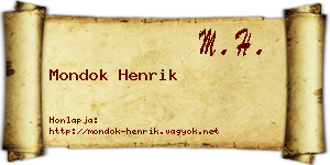 Mondok Henrik névjegykártya